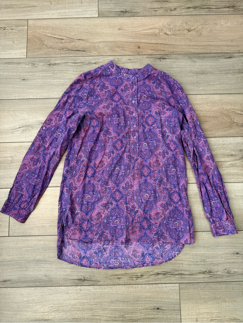 GAP 100% Cotton Purple Medallion Print Tunic Shirt